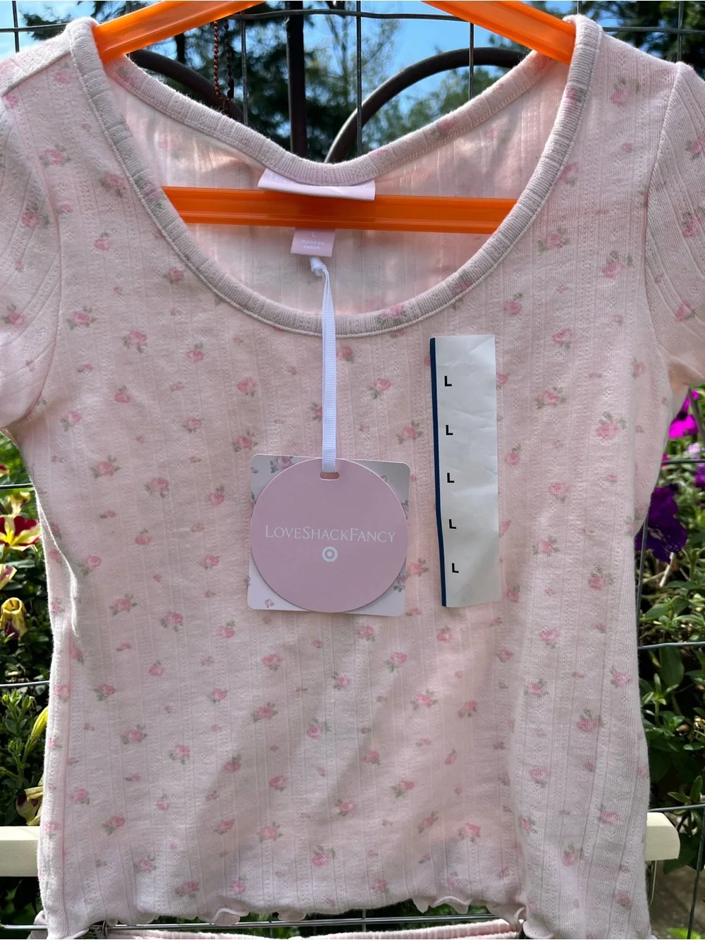 LoveShackFancy Pink Floral Ribbed Kids Pajama Set